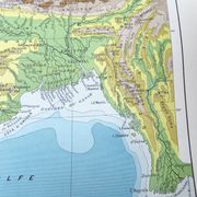 Vintage map of India 43x43cm from 1950.