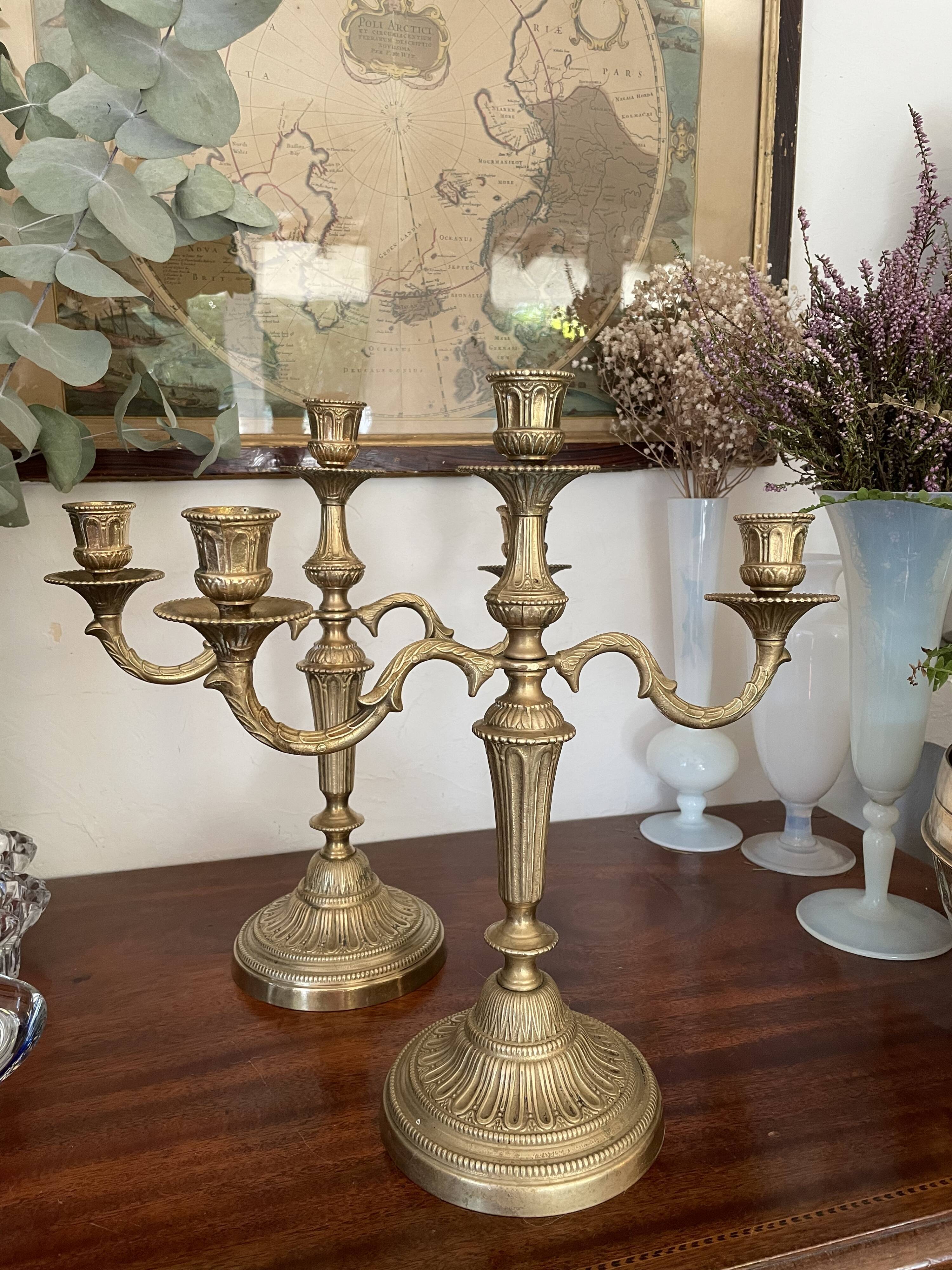 Old brass candlestick