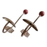 Pair of vintage coat hooks from the 1950s.
