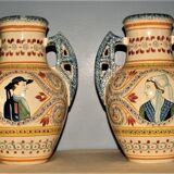 Pair of vases signed Henriot Quimper