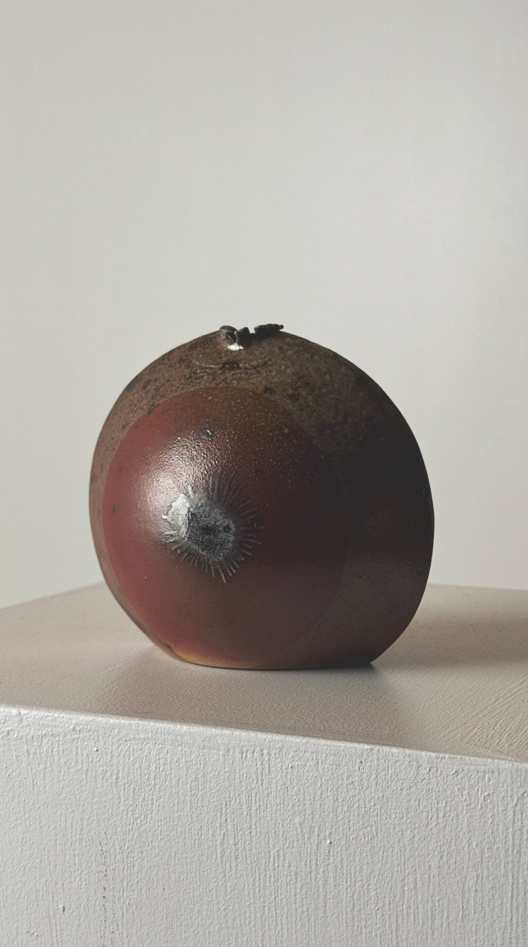 Stoneware soliflore vase by Gustave Tiffoche, Guérande, circa 1965.