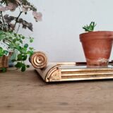 Art deco tray white wood and mirror