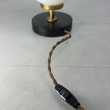 Mid-century brass & opaline table lamp