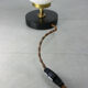 Mid-century brass & opaline table lamp