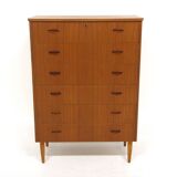 Scandinavian "tallboy" chest of drawers in teak, Sweden, 1960