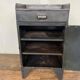 Old Industrial workshop furniture with 1 door 1 drawer in patinated iron