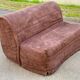 JP Gauthier brown velvet 2-seater convertible sofa bed