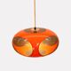 Massive Belgium Space Age UFO Lamp, Orange Mid-Century Modern Lighting