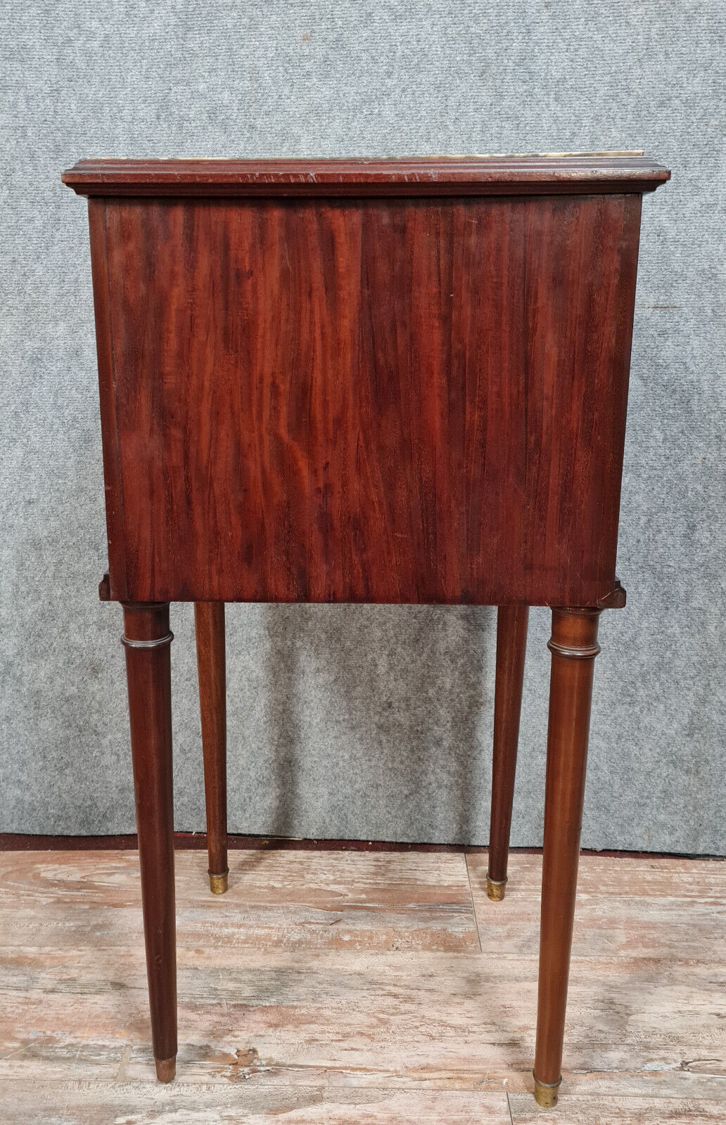 Louis XVI ceremonial bedside table in marquetry around 1880