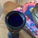 2 vintage cobalt blue pressed glass vases