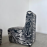 Lot 2 armchairs heating vintage zebra / design 70s