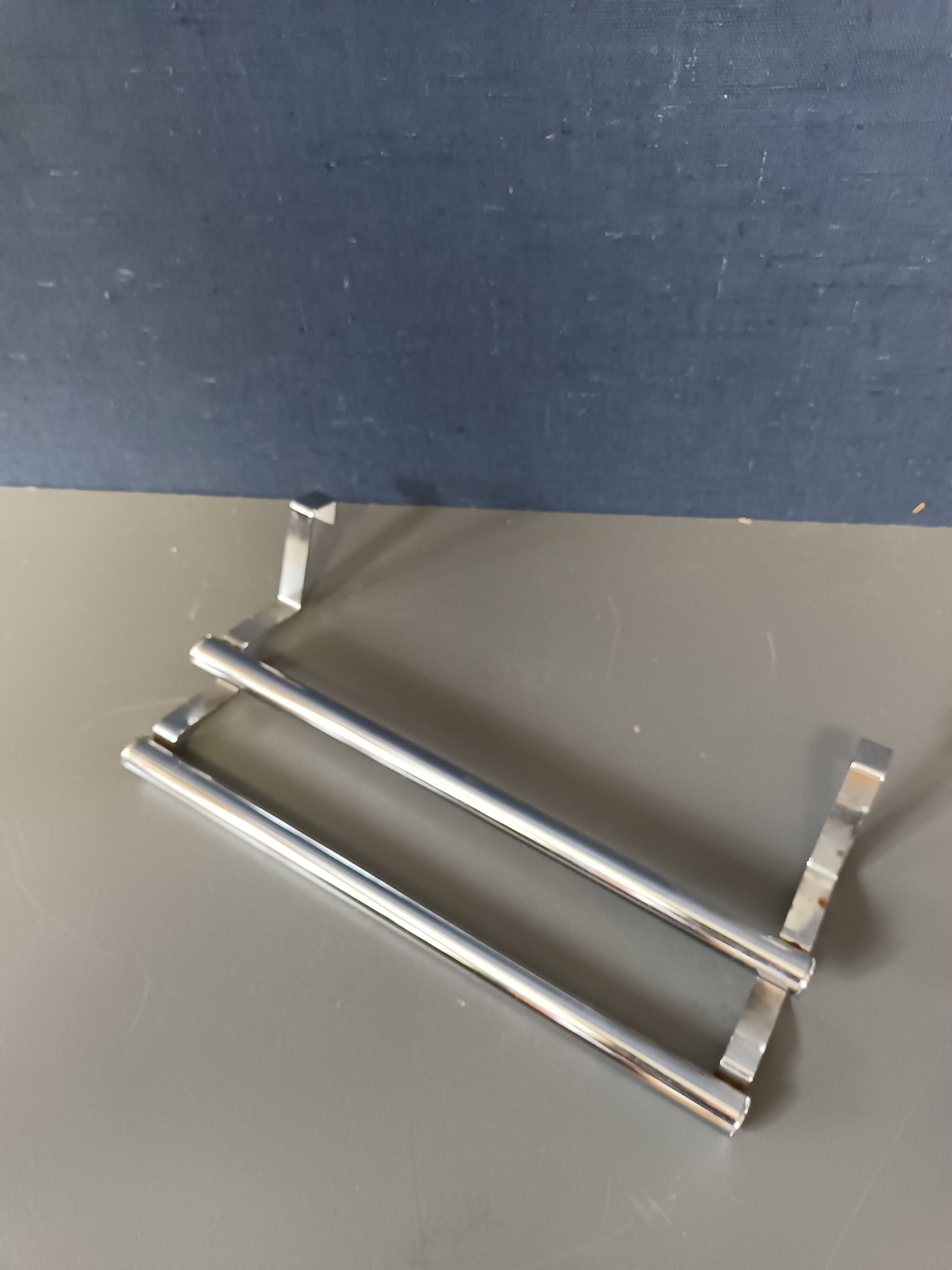 Chrome metal towel rack