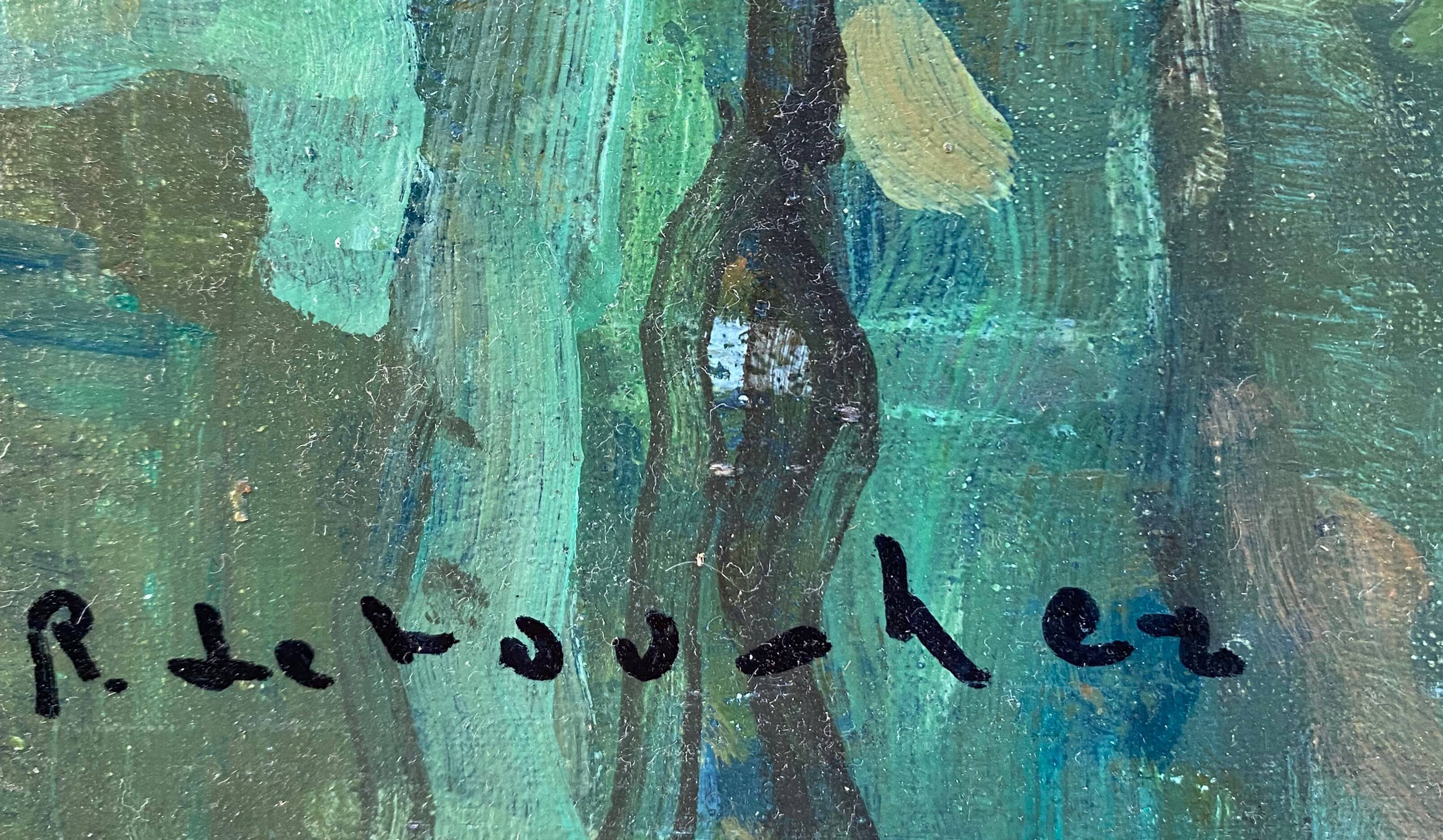 HST painting "Riverside" Marine Normandy / Brittany by Robert Leboucher