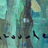 HST painting "Riverside" Marine Normandy / Brittany by Robert Leboucher