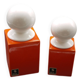 Spagnolo for Sicart 2 orange and white pots 1970s