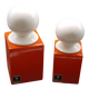 Pots Spagnolo pour Sicart 2 orange et blanc 1970s
