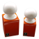 Pots Spagnolo pour Sicart 2 orange et blanc 1970s