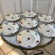 Set of 7 dessert plates Digoin Sarreguemines model "Mary Lou" 40s