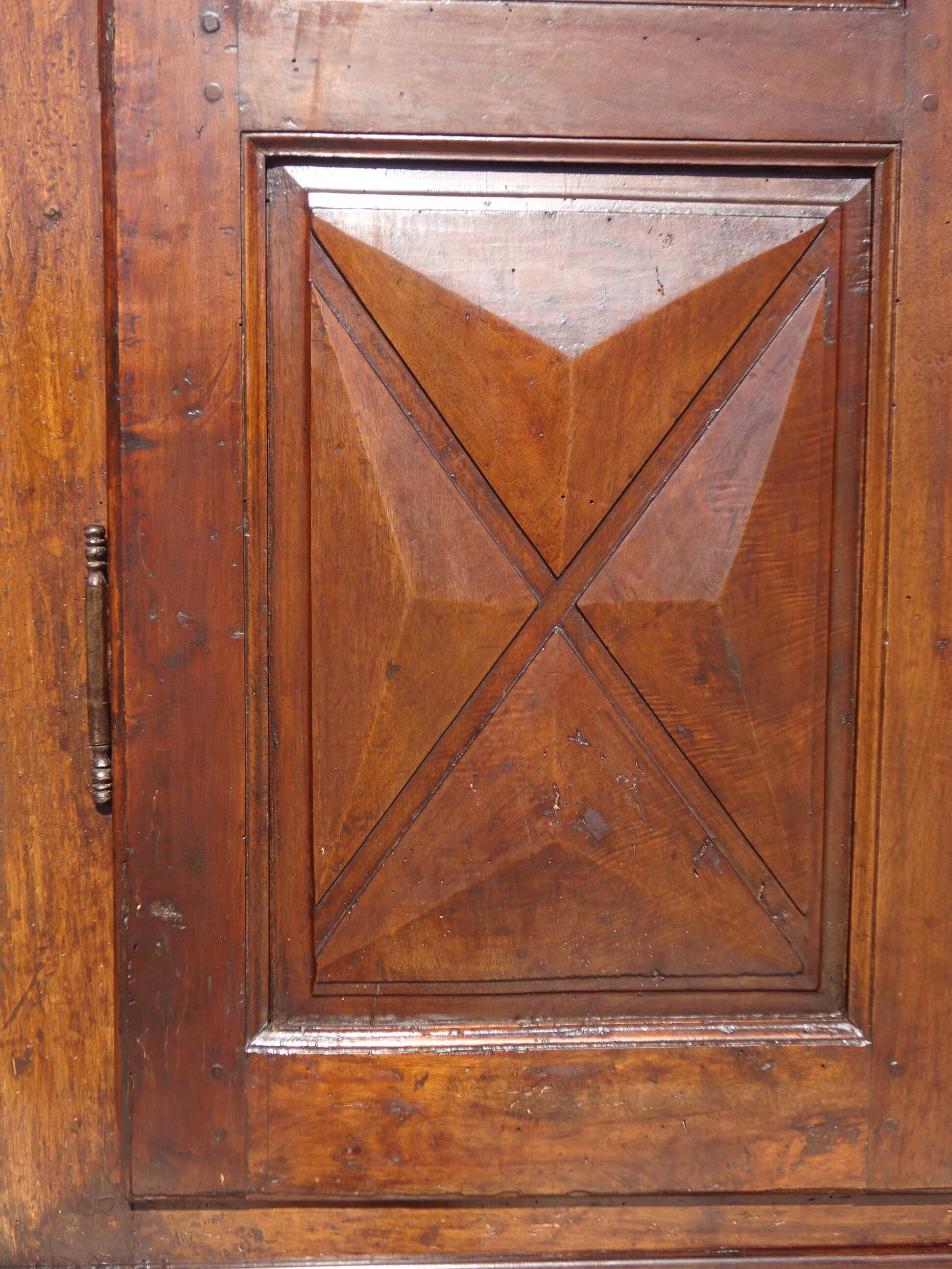 Antique Louis XIII wardrobe, diamond points