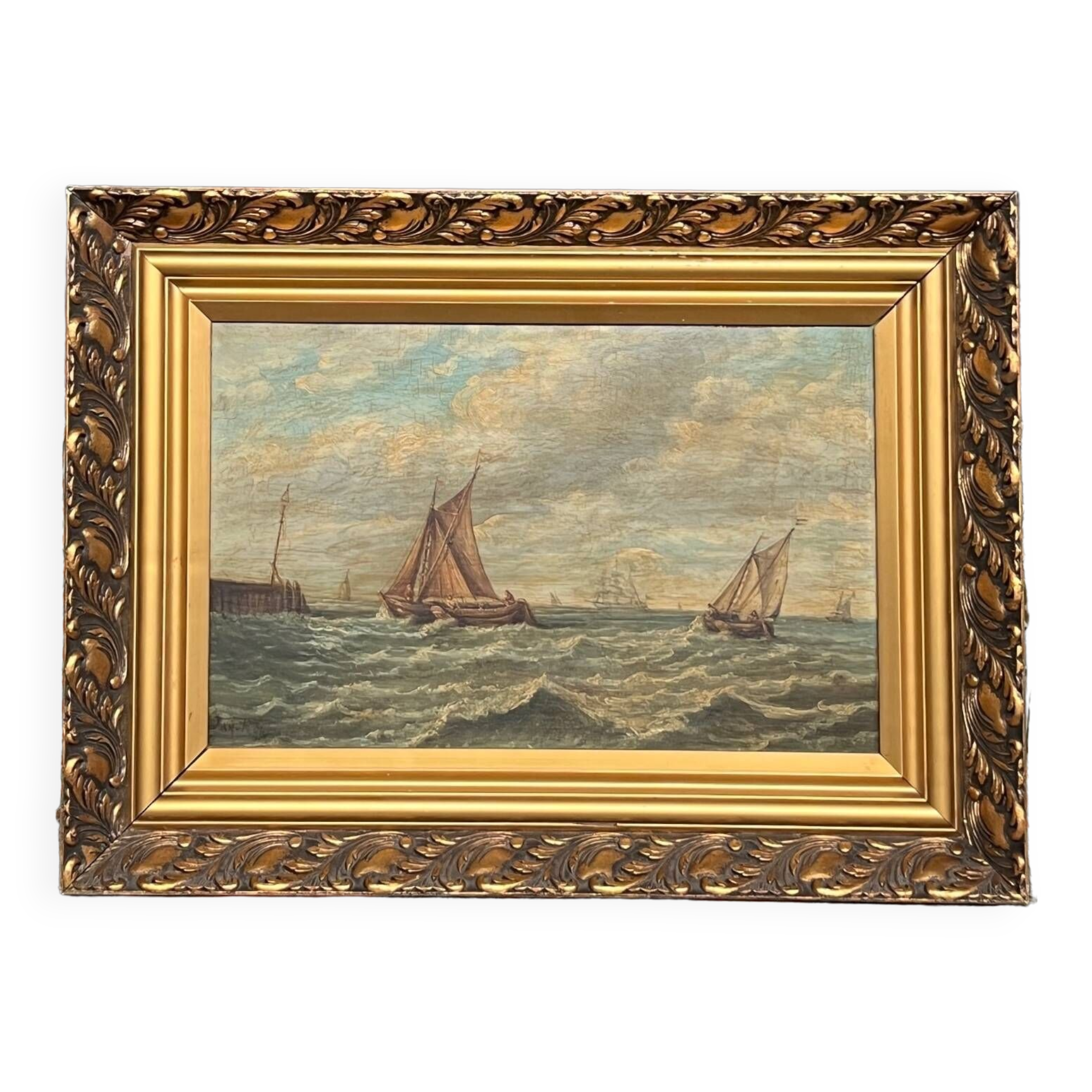 "Seascape". Oil on wood panel.