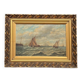 "Seascape". Oil on wood panel.