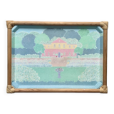 Vintage fiberglass and rattan tray - Sylvie Hétreau - Camaïeu - Alpac