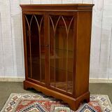 1950s English yew display cabinet