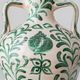 Spanish Revival Ceramic Table Lamp Pair from Granada, New Linen Lampshades