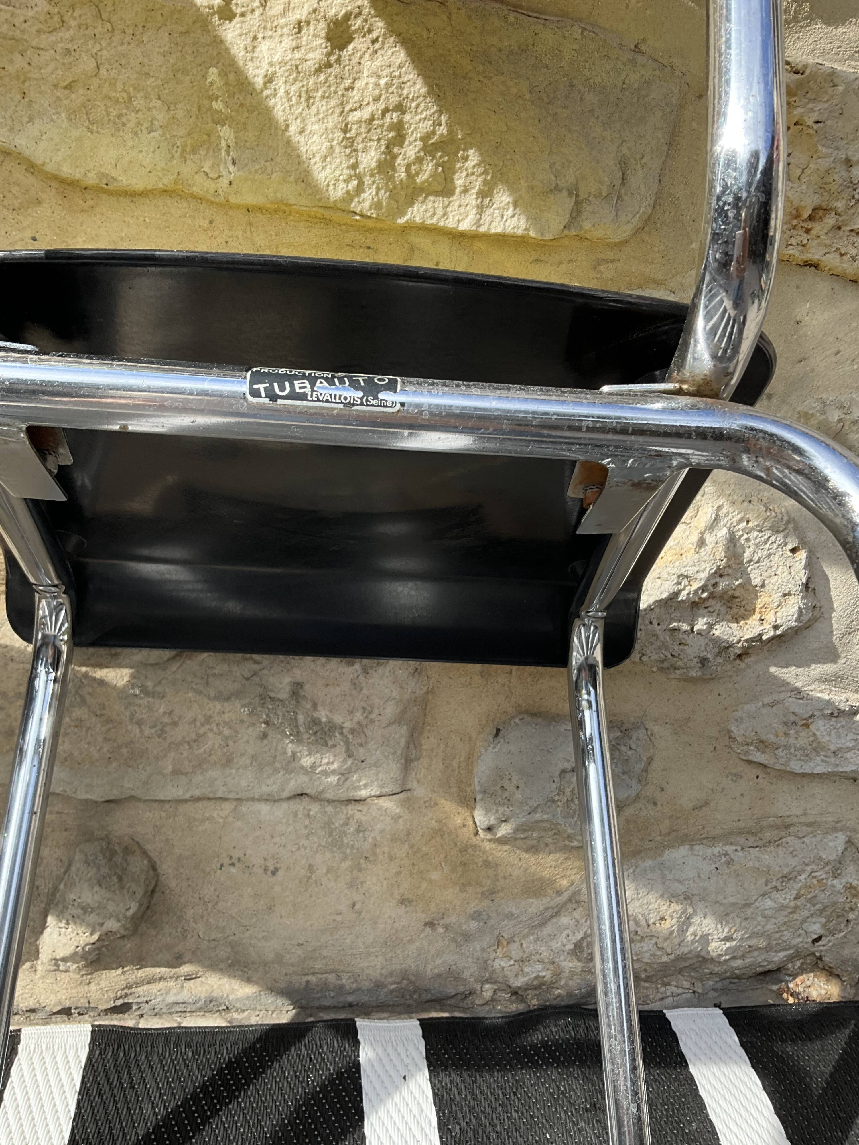 Paire de chaises formica jaune tubauto