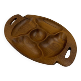 Solid teak aperitif dish