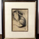 Gustave Guétant (1873–1953) – "Leopard at Rest" – Original drawing e