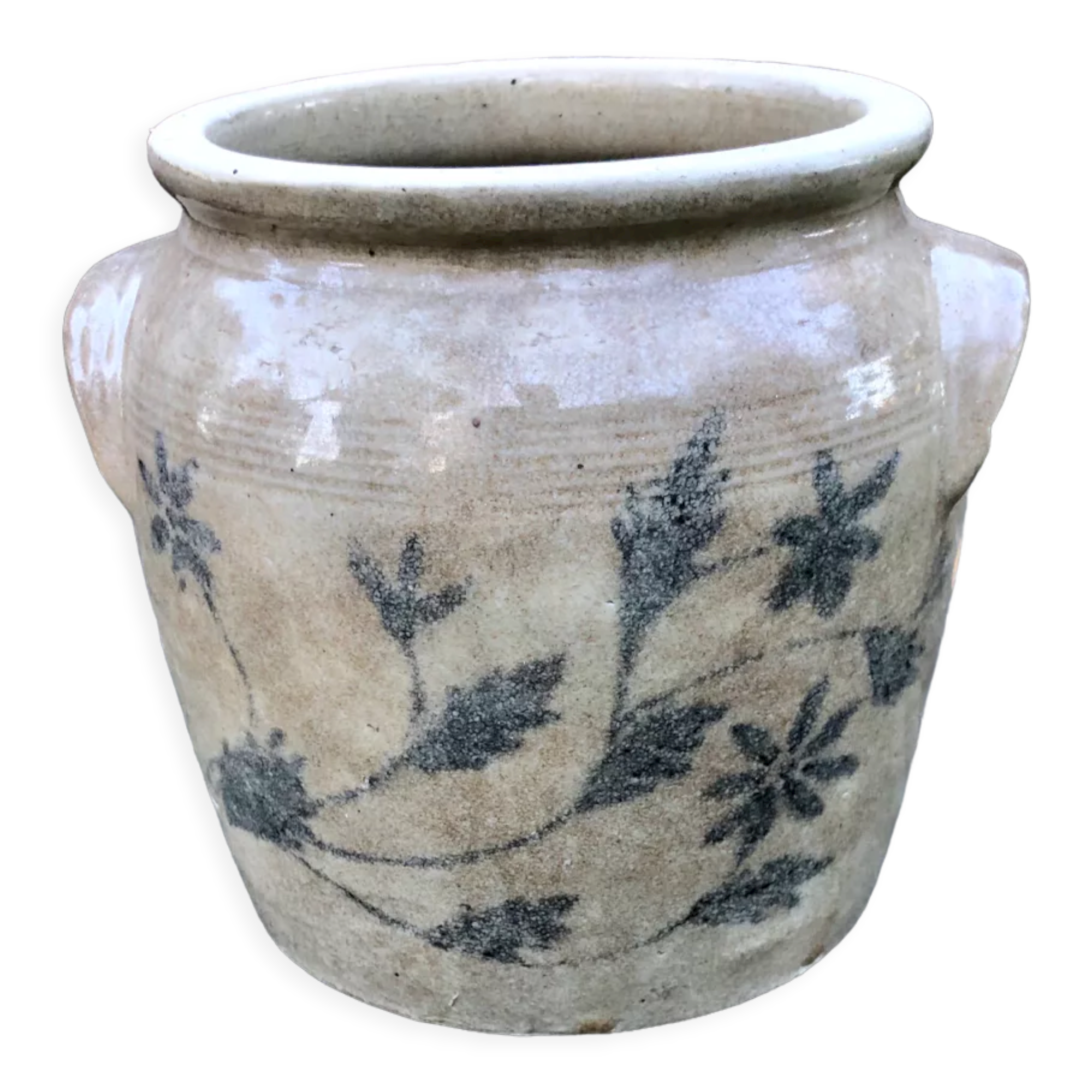 Glazed stoneware pot