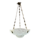 Art Deco suspension in moulded-pressed glass with geometric decoration signed Degué.