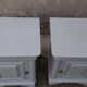 Pair of Louis Philippe style bedside tables 1 door 1 drawer gray