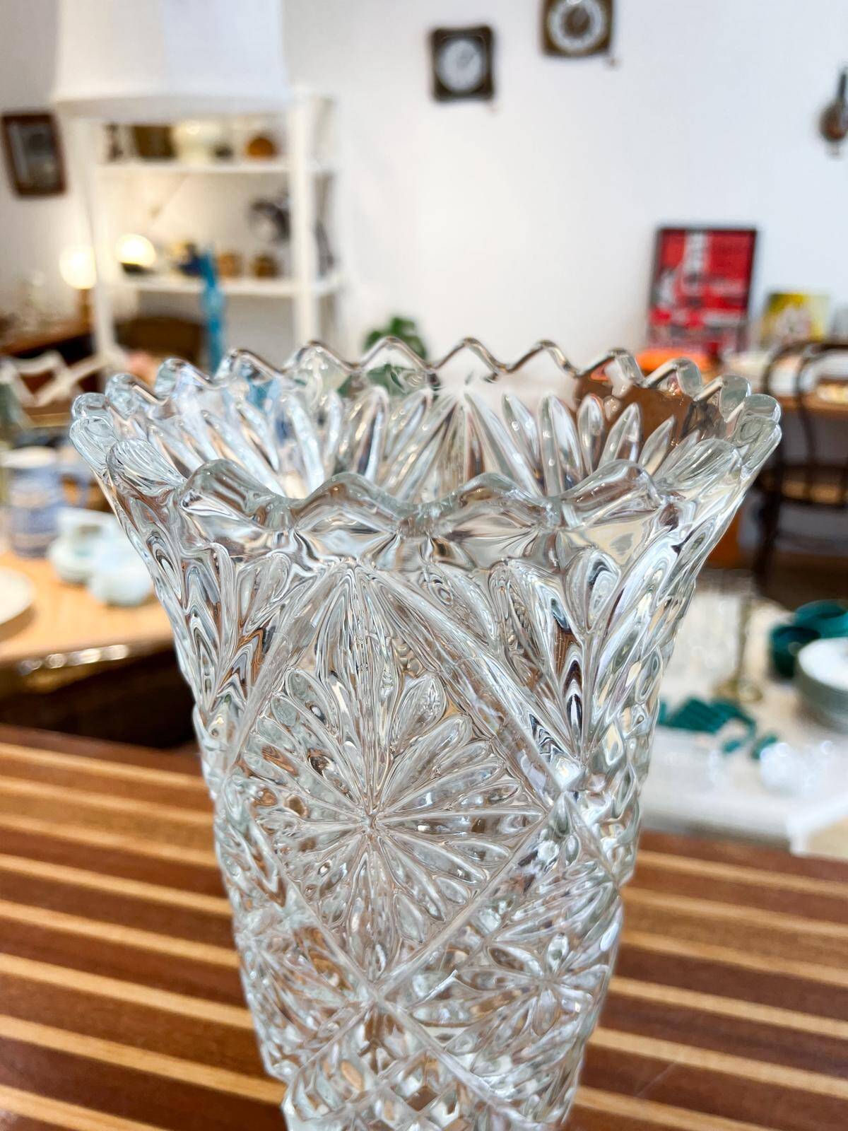 Large moulded glass vase - 1970s/80s