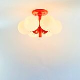 Large Space Age Sputnik Opal Glass Ceiling Light from Kaiser, Germany, 60s