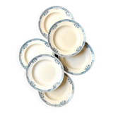 6 assiettes creuses Longchamp en terre de fer, service "Lily"