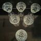 6 cut red wine glasses