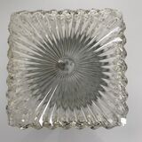 Square ceiling light in chiseled glass