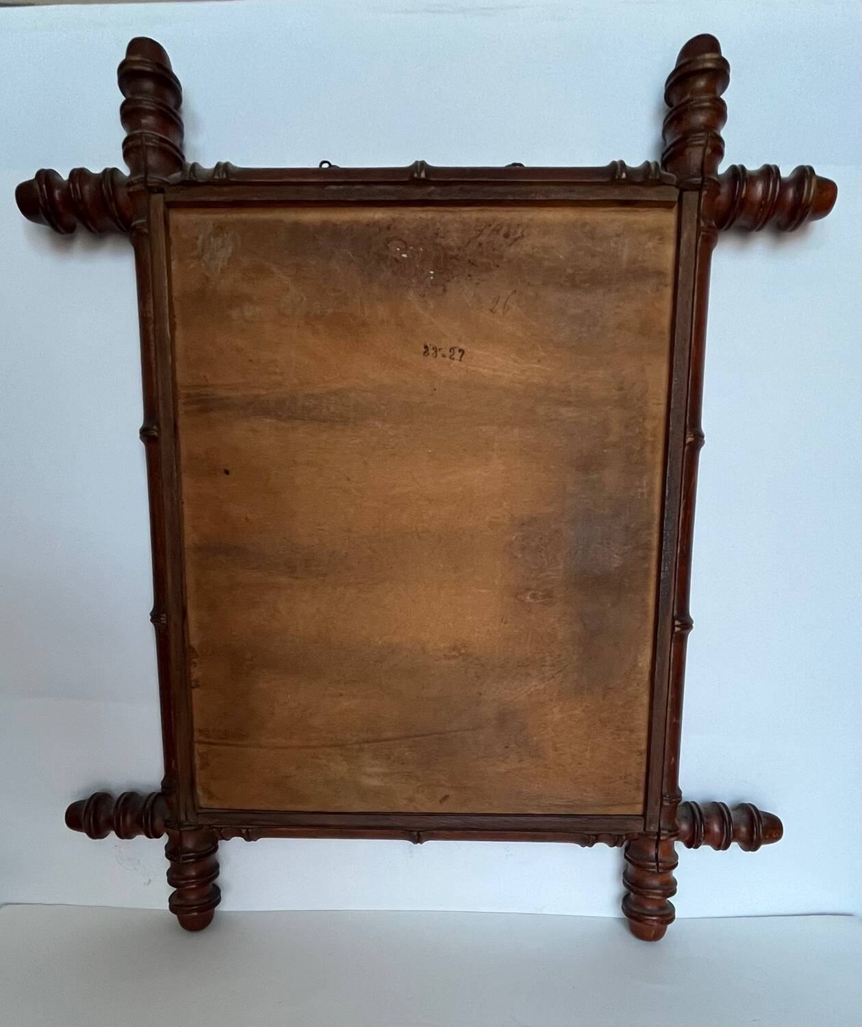 Vintage mirror bamboo frame 49 x 42 cm