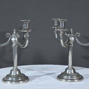 Pair of “Le Lingot” Candelabra in Pewter – Mid 20th Century