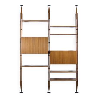 ÉTAGÈRE MODULABLE LB7 PALISSANDRE FRANCO ALBINI ANNÉES 60' POGGI ÉDITEUR