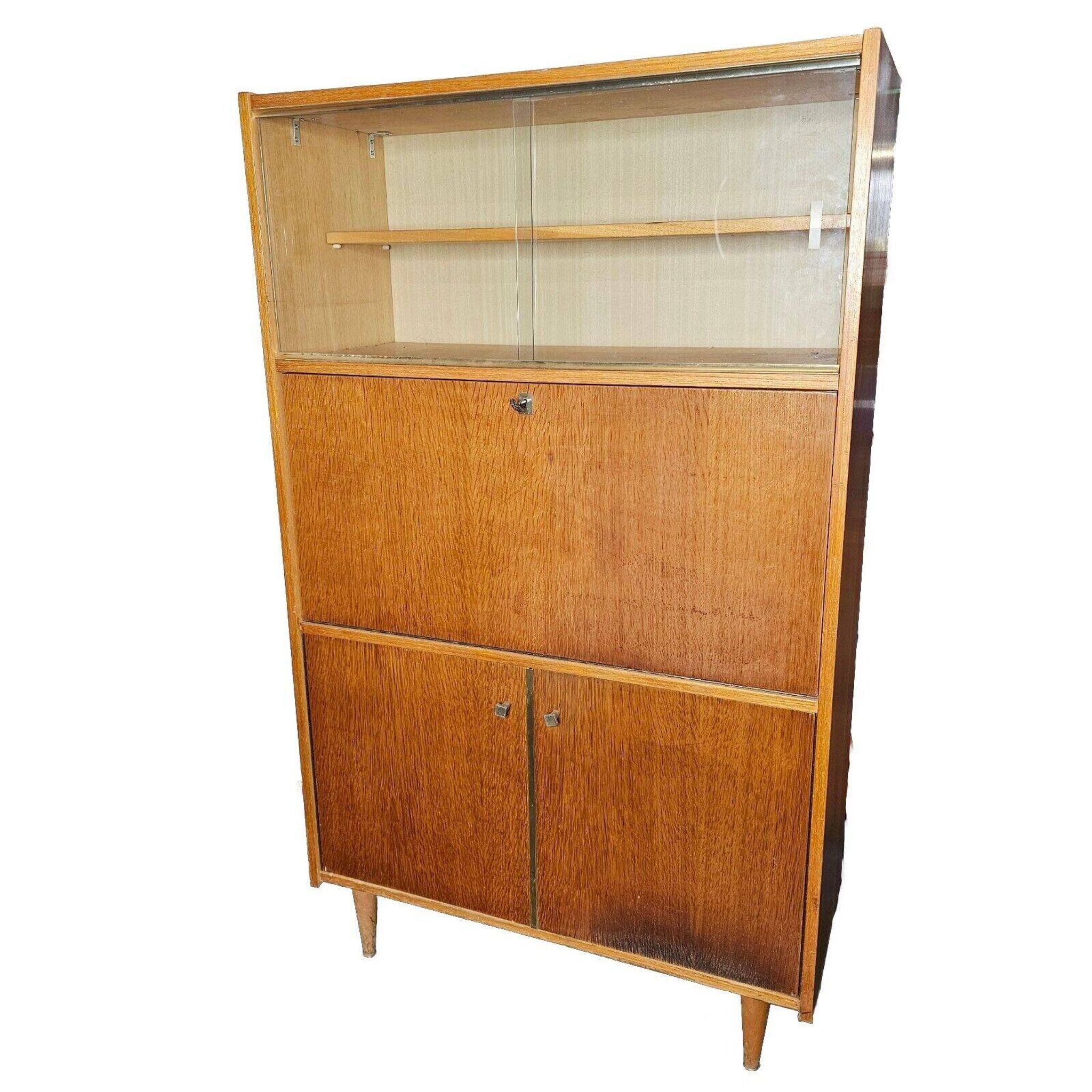 vintage oak secretary desk