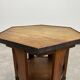 Hexagonal table with six legs in Secession style bordered with brass, attributed to Adolf Loos.