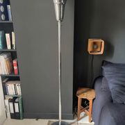Vintage art deco floor lamp, chrome metal, France 1930
