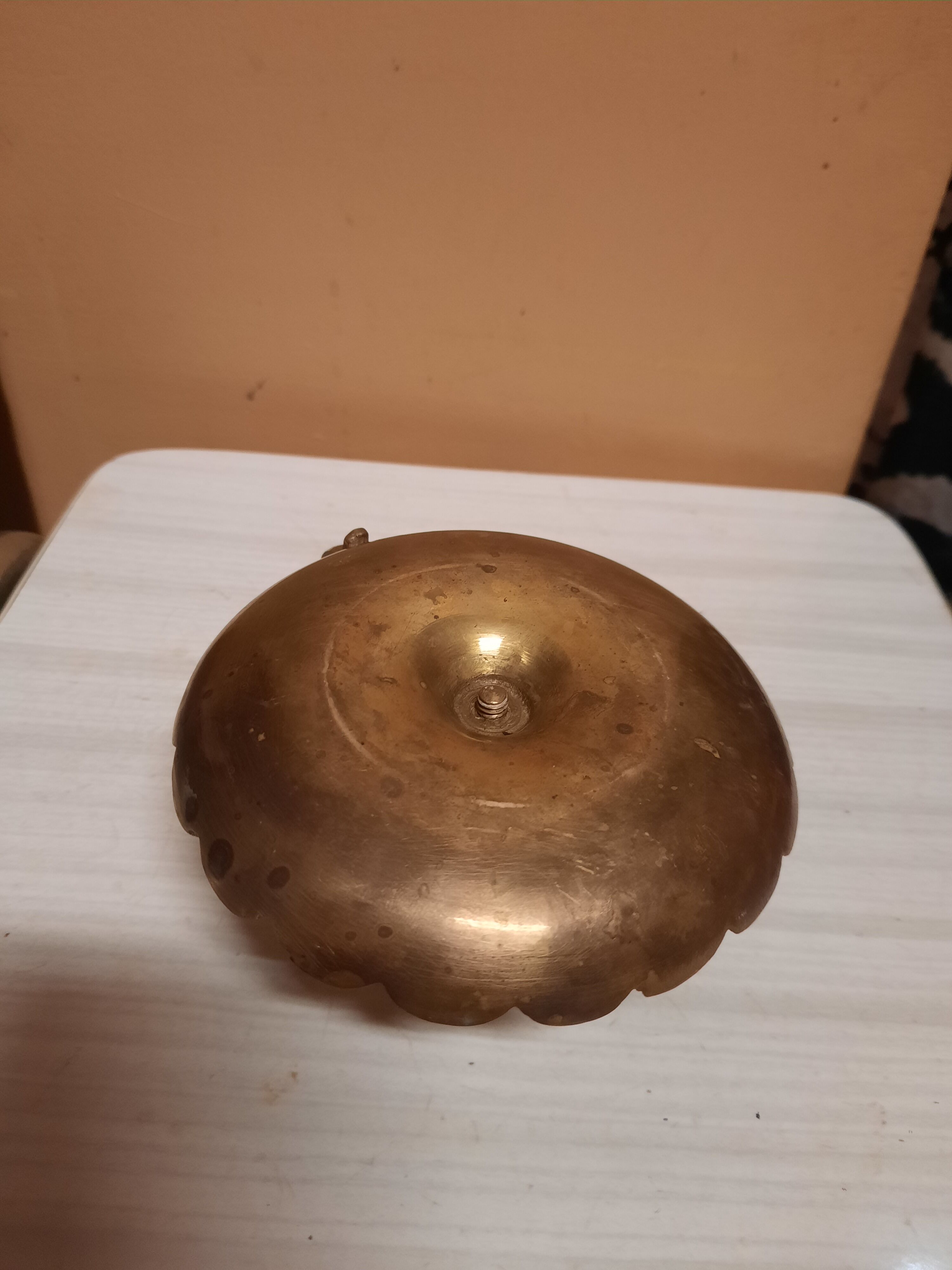 Golden hand candle holder