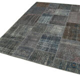Handmade Oriental Contemporary 170 cm x 240 cm Grey Patchwork Carpet