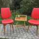 Bedside / side table rattan 1950 vintage