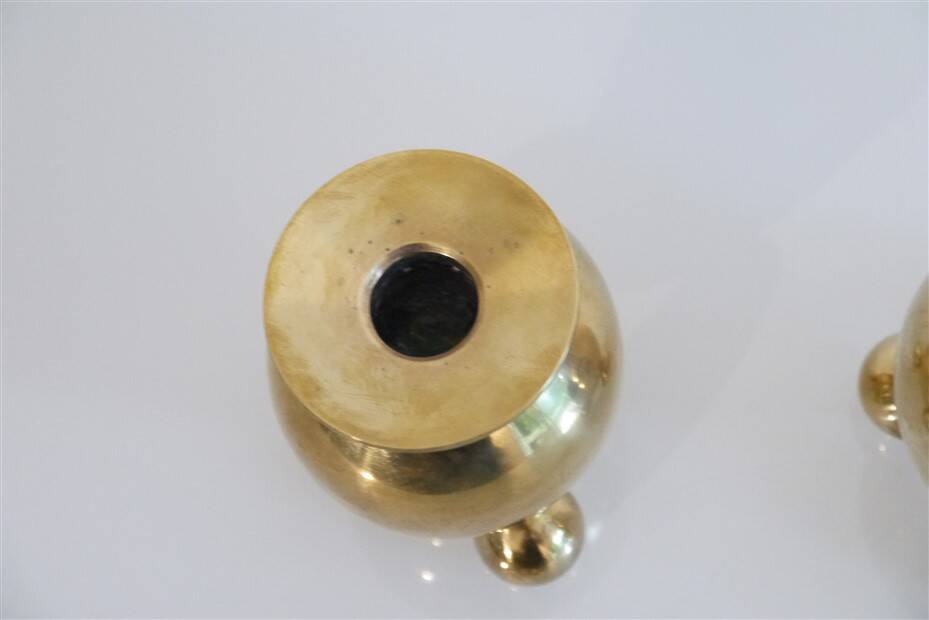 Pair of Scandinavian brass candlesticks 1970