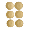 Set of 6 real speckled beige stoneware dessert plates
